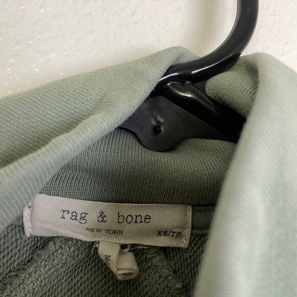 Rag & Bone Quarter Zip Pullover Womens XS Green Sweatshirt Long Sleeve Outdoors - Picture 8 of 9